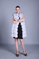 Veste en fourrure véritable longue pour femmes, couleur personnalisée, gilet d'hiver pleine longueur, vente en gros
