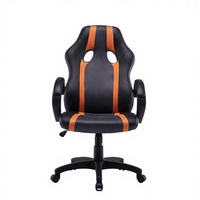 Chaise de bureau gaming ergonomique avec support lombaire, accoudoirs relevables, hauteur réglable, pivotante, en similicuir, structure en fer, modèle exécutif
