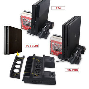 Suporte com ventilador para controle de <span class=keywords><strong>ps4</strong></span>, para <span class=keywords><strong>ps4</strong></span> slim/<span class=keywords><strong>ps4</strong></span> pro, torre TP4-882 com carregador - Product Image 2