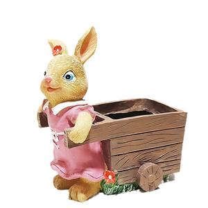 Statues de lapin d'animaux en résine de vente chaude avec ornements de jardin Pots de fleurs et jardinières pour décorations de jardin - Product Image 5