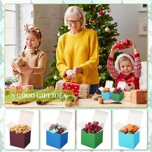Cajas de Regalo Coloridas, Cajas de Regalo Pequeñas de Cartón <span class=keywords><strong>con</strong></span> Tapas, Paquete de Cajas de Papel Kraft Cuadradas de 4 x 4 x 4 Pulgadas para Ensamblar, para Cumpleaños - Product Image 5