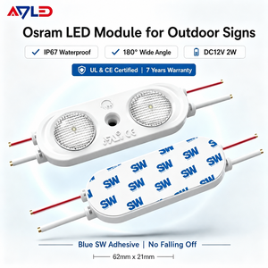 Module LED ADLED 62x21mm SMD2835 2LED 2W IP67 Étanche DC12V Blanc Chaud 3000K 180 °   Diffusion uniforme pour les enseignes extérieures - Product Image 3