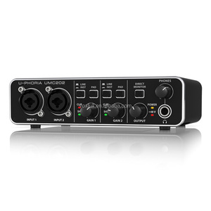 Interface Audio Professionnelle UMC202 USB Carte Son Studio d'Enregistrement 2 Entrées 2 Sorties avec Alimentation Fantôme 48V pour Chant sur Ordinateur - Product Image 1