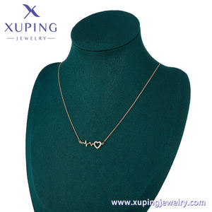 Joyería XUPING 44526 para mujer, joyería personalizada con latido del corazón a la moda para niñas, collares personalizados de la suerte chapados en oro de 14 quilates - Product Image 6