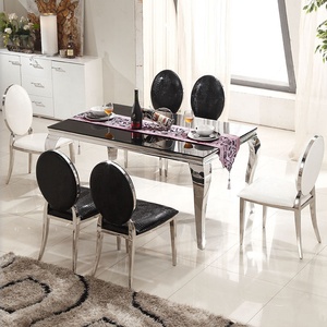 Marble Top Centre <strong>Table</strong> Living Room Furniture <strong>square</strong> <strong>Dining</strong> Stainless Steel <strong>Table</strong> with 6 Chairs - Product Image 2