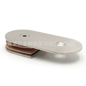 Clip de vidrio sin marco de acero inoxidable, redondo, cepillado, de 8-12 mm, para puertas de ducha - Product Image 2