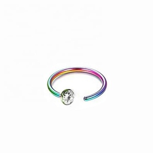 Piercing de acero inoxidable, joyería, diamantes de imitación, broche para la nariz, chapado <span class=keywords><strong>en</strong></span> color C, barra CZ, anillos de Nariz de cristal cúbico - Product Image 5