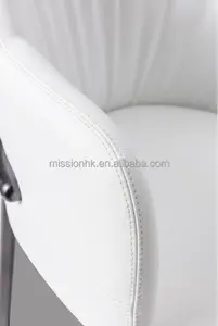 Italian Minimalist Style Elegant Microfiber Leather High Stool Bar Chairs With Shell-shaped Backrest
