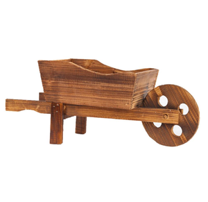Jardinière <span class=keywords><strong>en</strong></span> <span class=keywords><strong>bois</strong></span> naturel rustique pour l'extérieur, pot à fleurs <span class=keywords><strong>en</strong></span> forme <span class=keywords><strong>de</strong></span> <span class=keywords><strong>brouette</strong></span>, pot <span class=keywords><strong>de</strong></span> plante décoratif multifonctionnel - Product Image 2