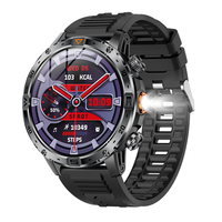 Montre connectée AK91 pour hommes, écran 1,7 pouces, batterie 1000 mAh, étanche IPX8, assistant vocal IA, plus de 100 modes sportifs, boussole, moniteur de fréquence cardiaque
