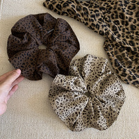 Scrunchies Tengxing sans dommages, haute élasticité, vintage, faits à la main, en tissu imprimé léopard pour femmes