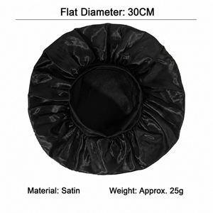 Bonnet de nuit en soie personnalisé avec logo, vente en gros, bonnets de sommeil en satin de couleur unie pour femmes - Product Image 3