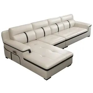 2024 giá rẻ phòng khách đồ nội thất ghế sofa sectionals L hình dạng da sofa Set với tùy chỉnh vật liệu chức năng bảng