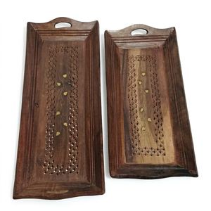 Bandeja de Servir de Madera de Lujo, Plato Decorativo Hecho a Mano para Servir Desayuno, Café, Bebidas, Postres, Fiestas y Decoración del Hogar - Product Image 1