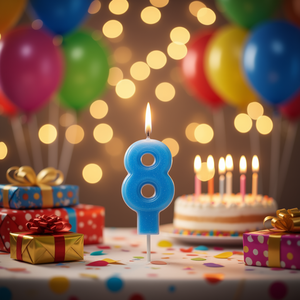 Candela Blu Numero 8 per Feste, Candele di Compleanno da 4,5 Cm - Product Image 3