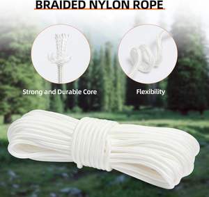 Cuerda Utilitaria Blanca, Cuerda de Poliéster Resistente, Cuerda de Nailon para Camping, Senderismo, Tendedero, Amarre de Banderas, Columpios Marinos y Exteriores - Product Image 4