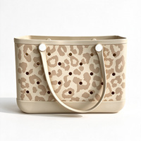Sac fourre-tout imperméable en EVA à imprimé léopard personnalisé, vente en gros, léger, grande capacité, sac de plage, sac de shopping, mode, réutilisable