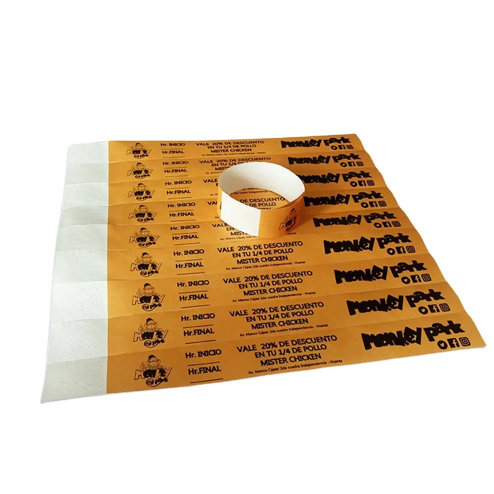 Tyvek Paper Wristbands One Time Use Customized Various Party Festival Club School Park Event Printing Artificial Ddjoy-tw019