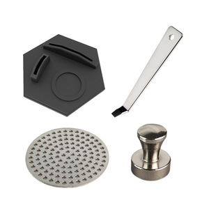 Base de rangement hexagonale pour gadgets à café, pour ensemble d'outils de machine à café Ninja, mini organisateur en plastique noir, style simple - Product Image 3