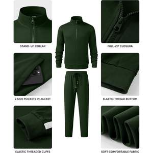 Survêtement personnalisé 2 pièces à fermeture éclair pour hommes, tenues de sport coupe-vent en nylon avec logo, sweat-shirt imperméable, joggers, pantalons de survêtement - Product Image 3