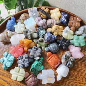 Piedra curativa Natural tallada, gema tallada, <span class=keywords><strong>Tortuga</strong></span> de cristal para decoración del hogar, 1,5 pulgadas - Product Image 5