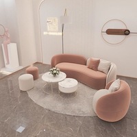 Conjunto de Sofás Curvos de Tela, Muebles Modulares para Oficina, Sala de Reuniones, Sala de Estar, Esponja para Hotel, Salón de Belleza, Apartamento, Villa, Recepción