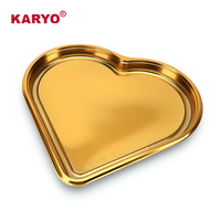 KARYO 2118 Boîte alimentaire à emporter en forme de cœur avec couvercle transparent doré pour fraises, cerises, boîte cadeau