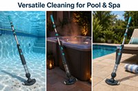 Leistungsstarker Biegbarer Handgehaltener Elektrischer Pool-Staubsauger mit Seitenbürste, Automatischem Transparentfilter, Verstellbarem Winkel und Umweltfreundlichem Design