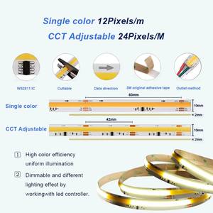 WS2811 قطعة خبز كوز مياه جارية متدفقة سباق الخيل مطاردة شريط ضوء LED شريط بكسل DC24V LEDs/<span class=keywords><strong>m</strong></span> مرنة باردة طبيعية دافئة بيضاء - Product Image 2