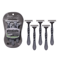 LMLTOP Rasoir de sécurité classique rétro en acier inoxydable écologique à 3 lames pour le visage et le corps, rasoir de sécurité pour homme