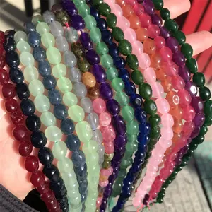 High quality 5*7mm Ruby emerald stone bead smooth-surface Water Drop Shape gemstone jewelry beads