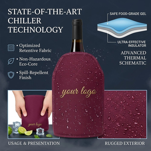 Manchon isotherme personnalisé pour <span class=keywords><strong>bouteille</strong></span> de vin avec logo – Garde le vin au frais longtemps – Idéal pour les bouteilles de <span class=keywords><strong>Prosecco</strong></span>, de champagne et de bière - Product Image 4