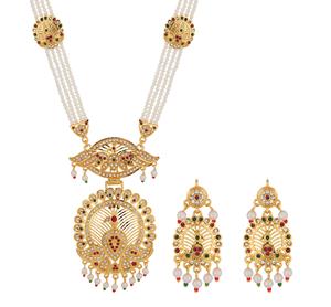 Ensemble de bijoux d'imitation à la mode avec collier et boucles d'oreilles de créateur pour les occasions spéciales de vente chaude - Product Image 4