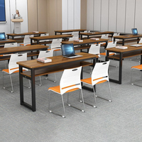 Table de formation minimaliste moderne connectable, structure métallique, écologique, montage facile, pour bureaux et salles de réunion