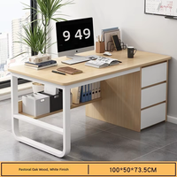 Bureau informatique moderne et minimaliste avec tiroirs, poste de travail pour employés et professionnels des finances, bureau d'étude individuel pour la maison en MDF