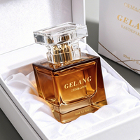 Flacon de parfum en verre de luxe pas cher, flacon de parfum carré en verre ambré 30 ml 50 ml 100 ml, flacon de parfum personnalisé avec emballage boîte