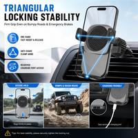 Support de téléphone pour grille d'aération de voiture, fixation à clipser, support de téléphone portable pour tableau de bord, accessoire de navigation, support de ventilation