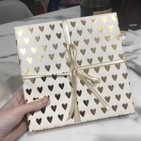 Bricolage paquet papier d'emballage personnalisé feuille d'or imprimé motif blanc papier cadeau pour boîte