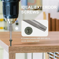 Vis à bois en acier au carbone GUXIANG T25 en gros, ensemble de vis à tête étoilée peintes en jaune Torx # 8- # 10 tailles, revêtement époxy, antirouille, 11 ans