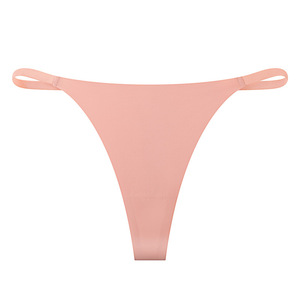 Tanga de mujer con tirantes finos, de talle bajo, sin costuras, invisible, transpirable, talla grande, venta al por mayor - Product Image 3