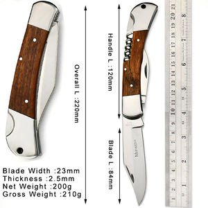 Cuchillo plegable multifuncional de acero inoxidable 440c, mango de madera, abridor de Vino de Bolsillo EDC para uso diario de Hobby al aire libre, OEM - Product Image 3