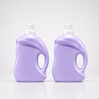 Grande bouteille de détergent à lessive en HDPE bleu de 3 L (100 oz) avec poignée ergonomique et bouchon doseur à bec verseur de précision