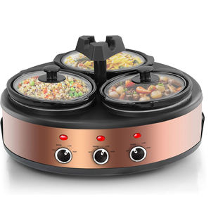 Cuisinière lente électrique automatique intelligente à <span class=keywords><strong>triple</strong></span> céramique 2qt*3, étanche, pour buffet, hôtel et usage domestique, fournie par l'usine - Product Image 3