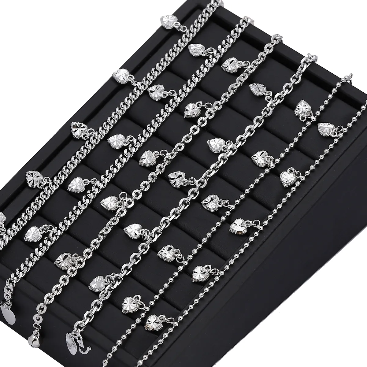 Jin Xiuxing schicke Mode feiner Schmuck 925 Silber plattiert individuelle Kette Herz-Armband für Damen