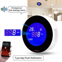 KONLEN Détecteur de fuite de gaz Wi-Fi ABS Electrovanne de propane à usage domestique Automatique GPL Méthane Propane Butane Fuite de gaz de cuisine