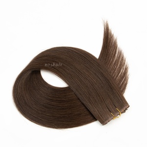 Wholesale Human Hair <strong>Weft</strong> Extensions Human Hair <strong>Invisible</strong> Genius <strong>Weft</strong> Hole Double <strong>Weft</strong> #2 Darkest Brown 16Inches 50g Mrshair - Product Image 3