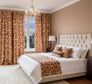 Faux Deer Window <b>Curtains</b> Dense Floral Panel Living Room 70% Light Blocking Decorative Printed Drapes <b>for</b> Bedroom Hotel Luxury - Product Image 1