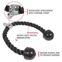Câble de traction de 27 pouces en stock accessoire d'équipement de fitness corde de triceps en nylon pour l'entraînement de poids triceps