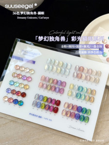 SUUSEEGEL 2026 Nuovo Set di 36 Colori Gel Unghie Effetto Occhio di Gatto Moonlight Lunga Durata Senza HEMA e TPO Gel UV Non Tossico per Salone e Fai da Te Ingrosso - Product Image 1