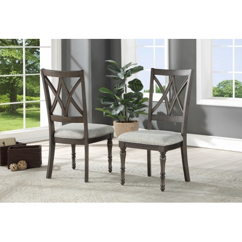FCJ Linnett Dark Brown Side Chair for Living Room
